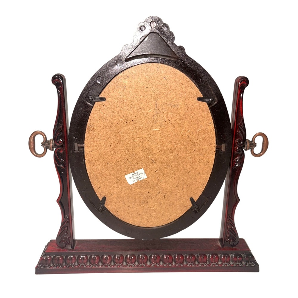 Vintage Ornate Oval Swivel Faux Wood Tilt Picture Frame 5" x 7" BRITISH~MCM - Picture 3 of 15